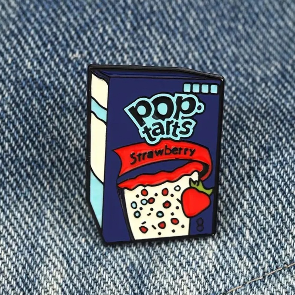 Strawberry Pop-Tarts Enamel Metal Pin